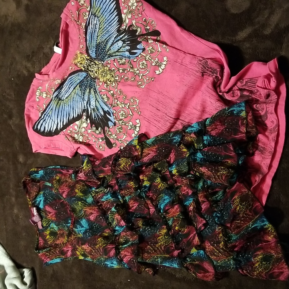 Girls bundle of 2 Large tops: B